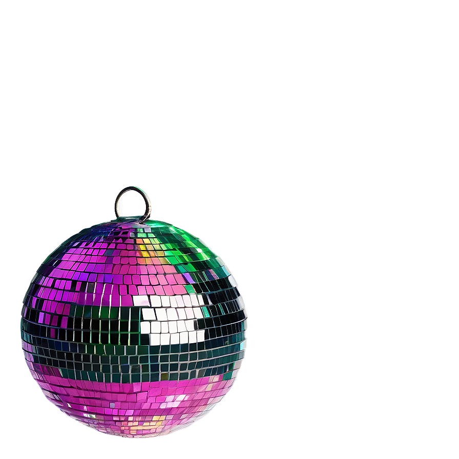 Colorful Disco Ball Grey Background PNG Image