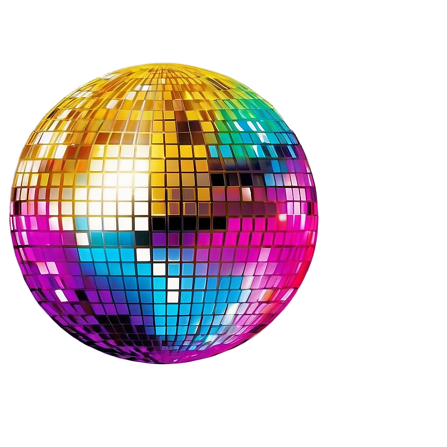 Colorful Disco Ball PNG Image