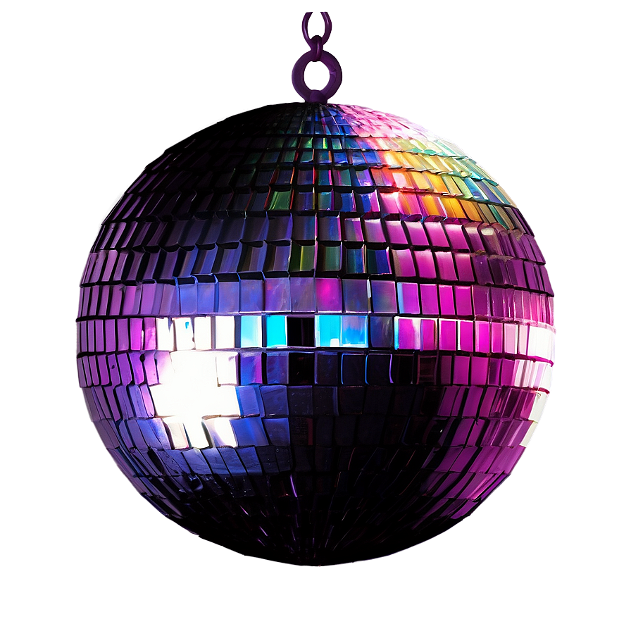 Colorful Disco Ball Illuminated PNG Image