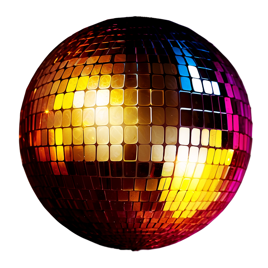 Colorful Disco Ball Illumination PNG Image