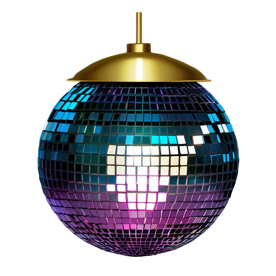 Colorful Disco Ball Illumination PNG Image