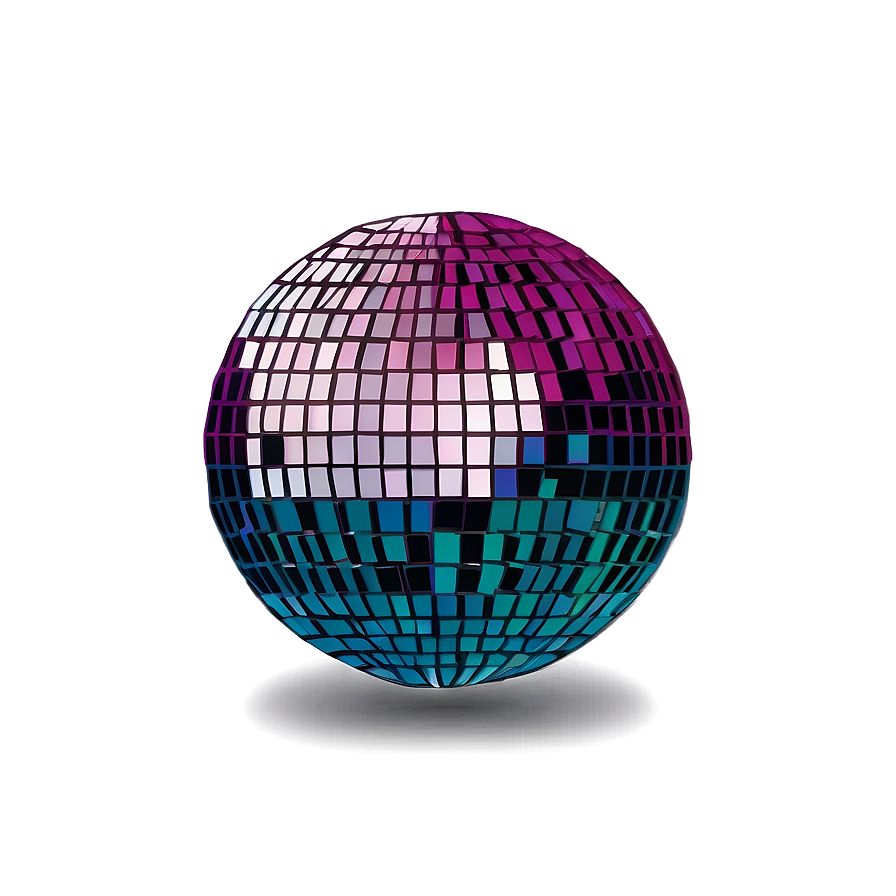 Colorful Disco Ball Illustration PNG Image