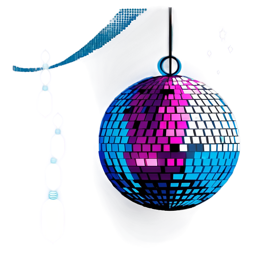 Colorful Disco Ball Illustration PNG Image