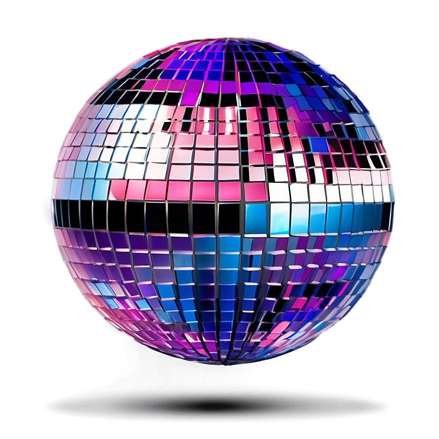 Colorful Disco Ball Illustration PNG Image