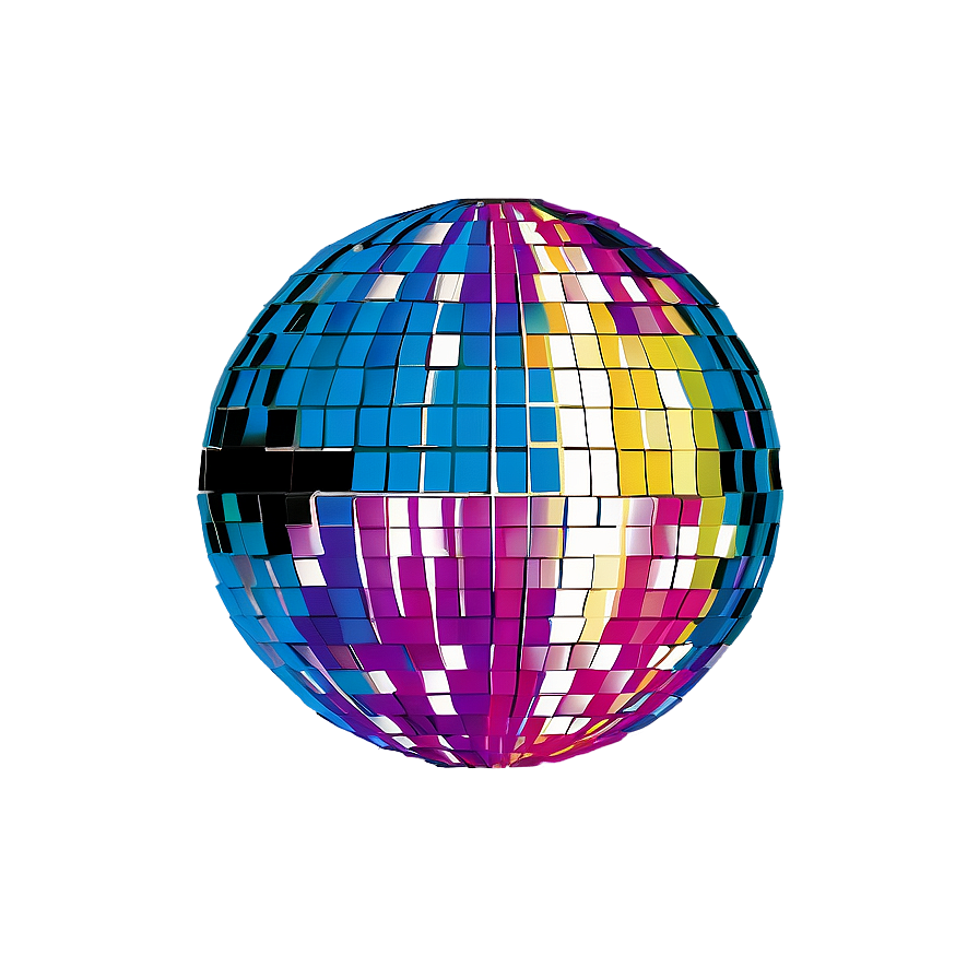 Colorful Disco Ball Illustration PNG Image