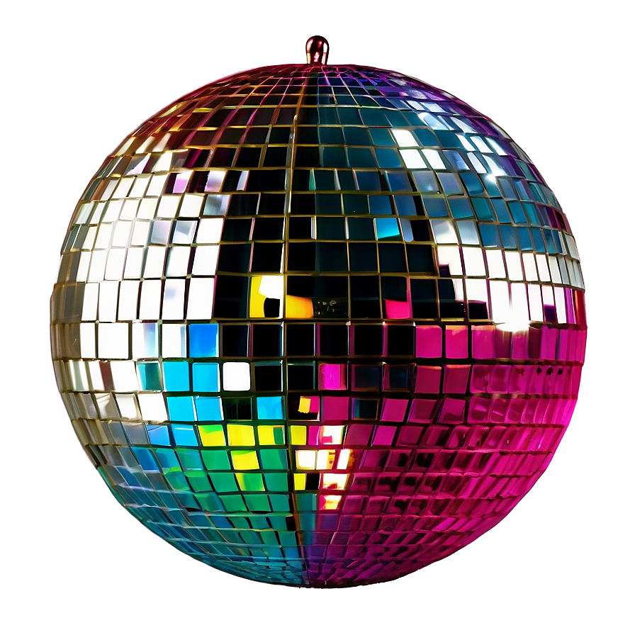 Colorful Disco Ball Isolated PNG Image