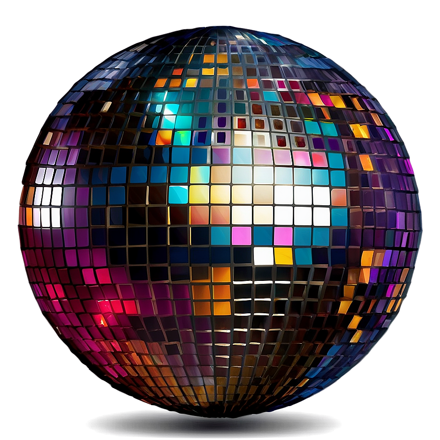 Colorful Disco Ball Reflections PNG Image