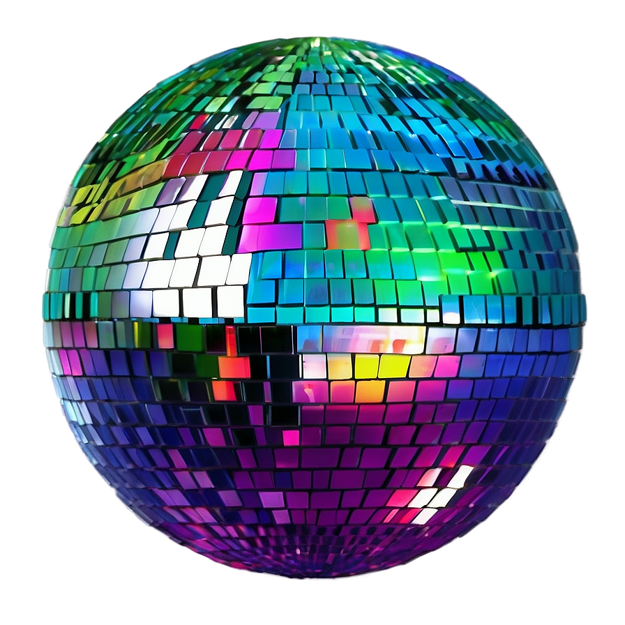 Colorful Disco Ball Sparkle PNG Image