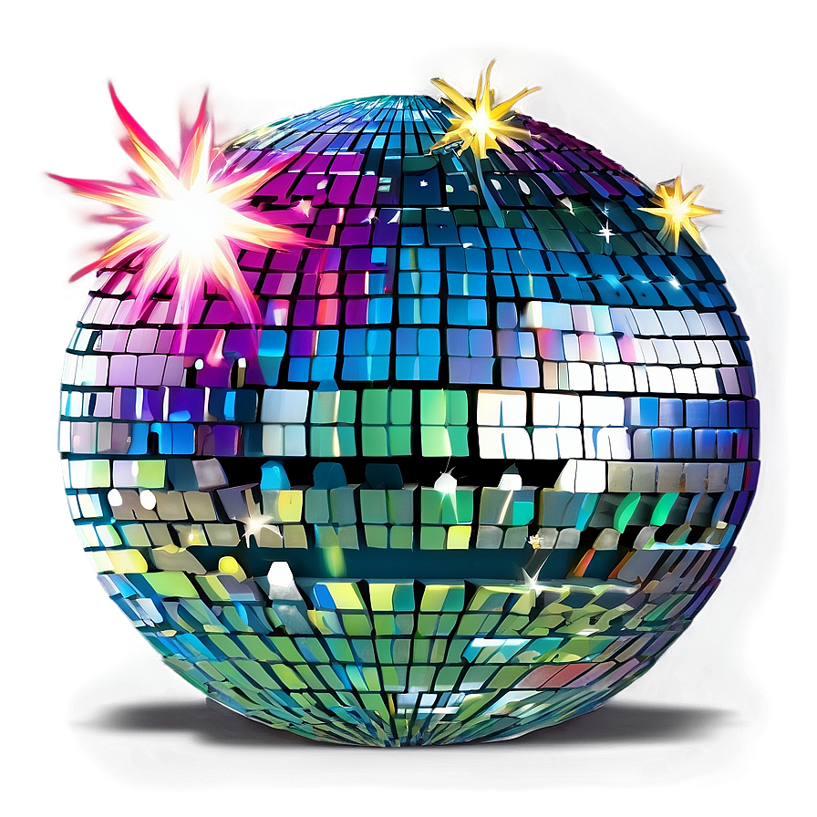 Colorful Disco Ball Sparkle PNG Image