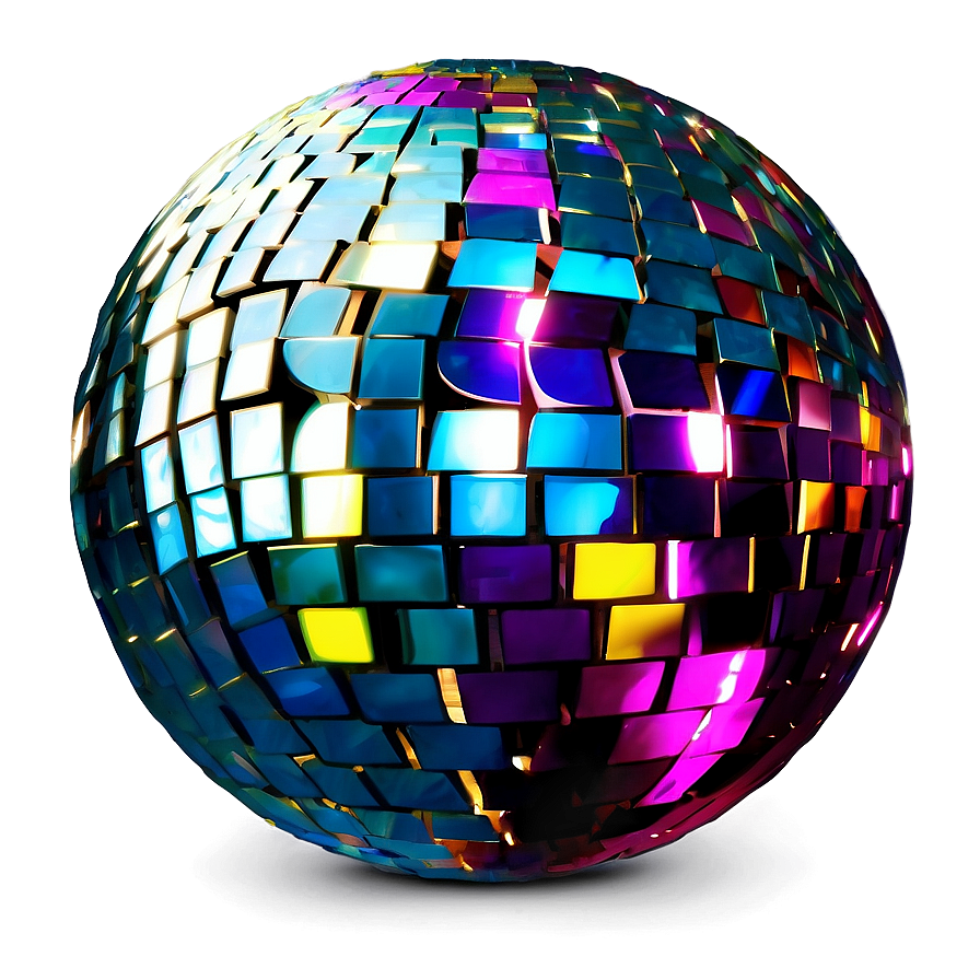 Colorful Disco Ball Sparkle PNG Image