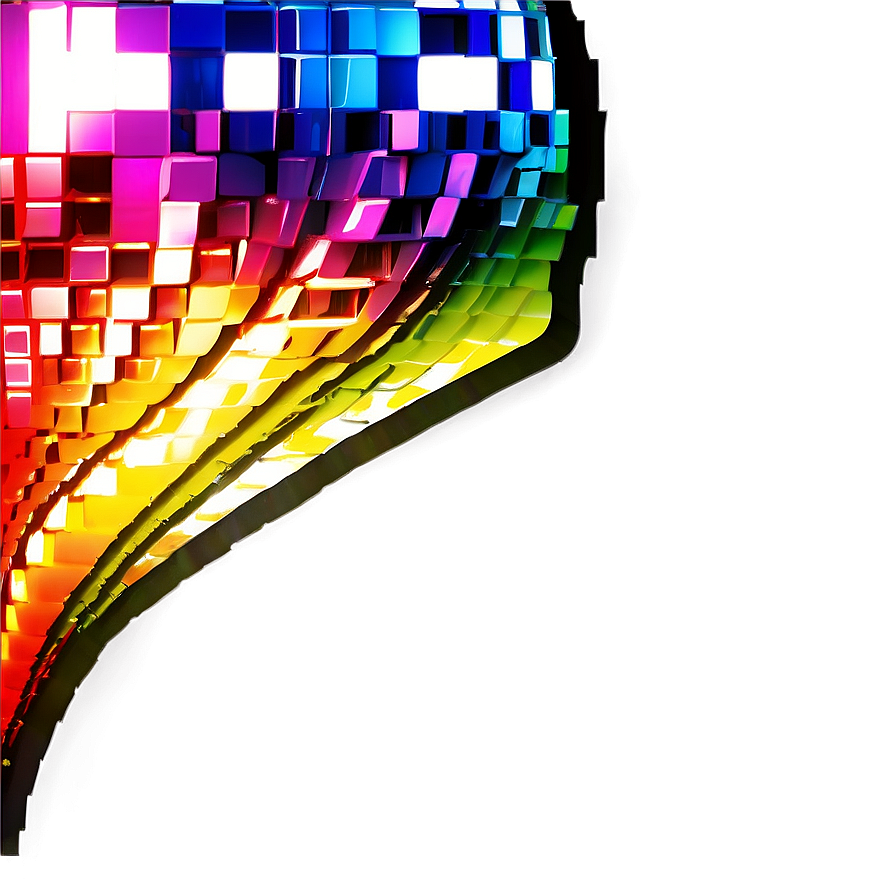 Colorful Disco Ball Spectrum PNG Image