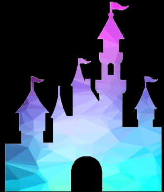 Colorful Disney Castle Silhouette PNG Image