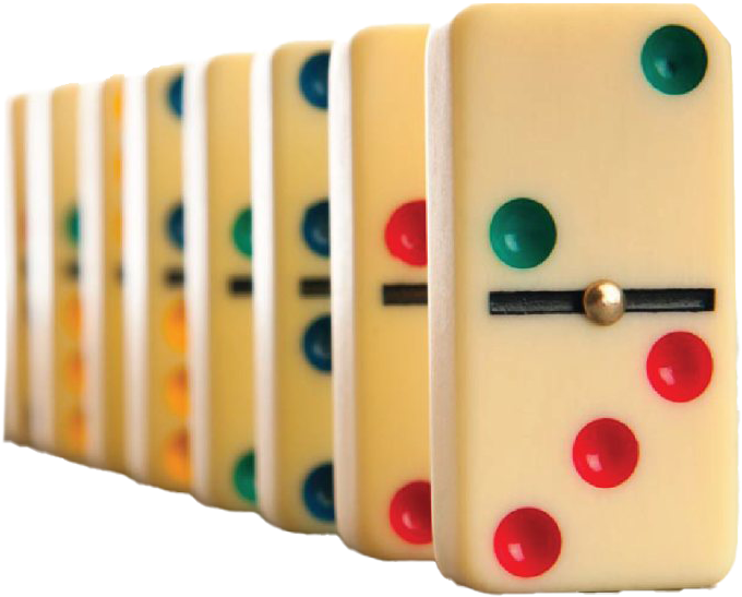 Colorful Dominoes In Row PNG Image