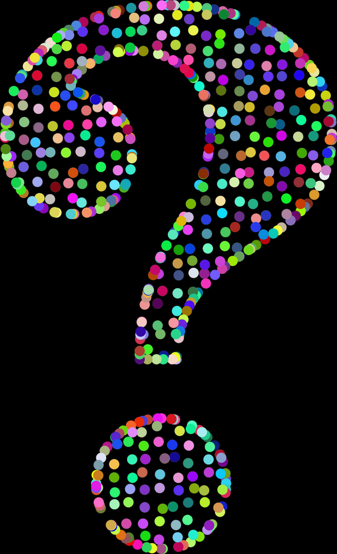 Colorful Dots Question Mark PNG Image