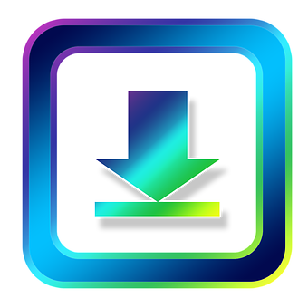 Colorful Download Button Icon PNG Image