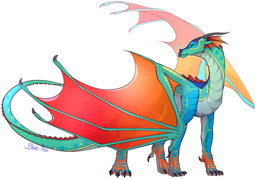 Colorful Dragon Illustration Wings Of Fire PNG Image