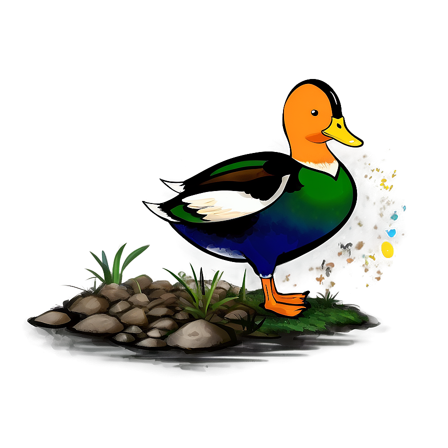 Colorful Duck Drawing Png Ssv80 PNG Image