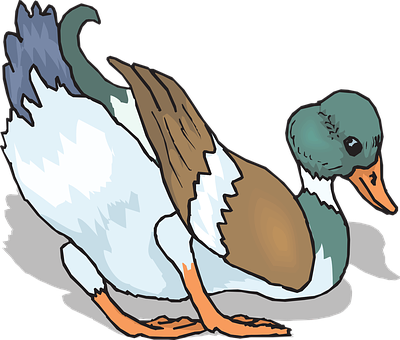 Colorful Duck Illustration PNG Image