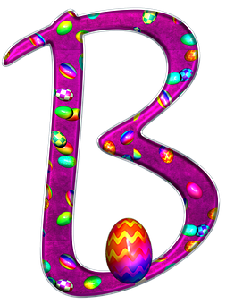 Colorful Easter Egg Letter B PNG Image