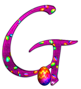 Colorful Easter Egg Letter G PNG Image