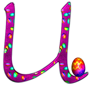 Colorful Easter Egg Letter L PNG Image