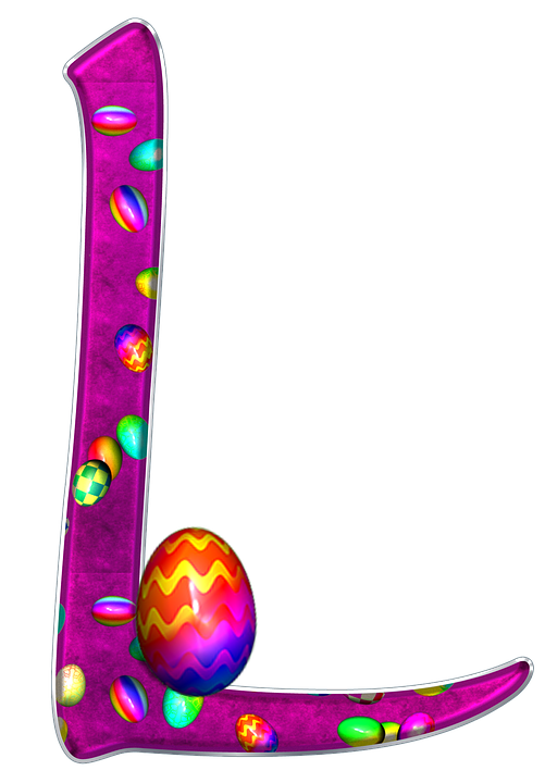 Colorful Easter Egg Letter L PNG Image