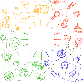 Colorful Education Doodles Background PNG Image