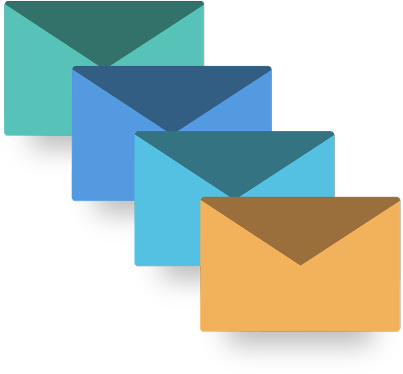 Colorful Email Envelopes PNG Image