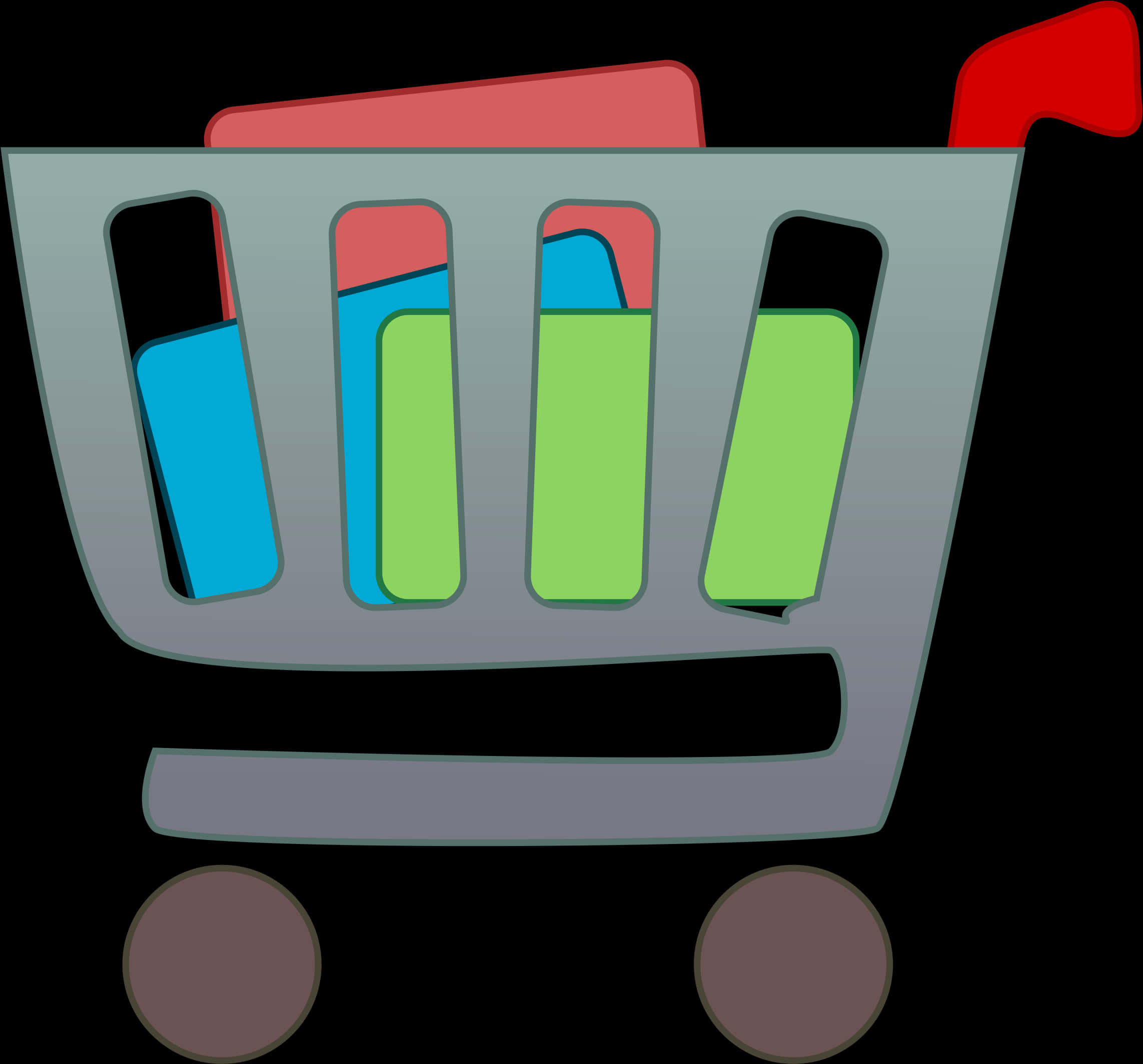 Colorful Eraser Shopping Cart Icon PNG Image