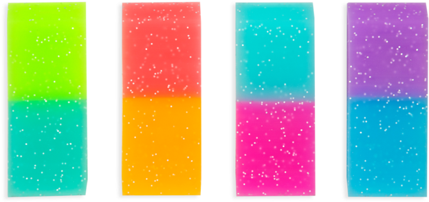 Colorful Erasers Set PNG Image