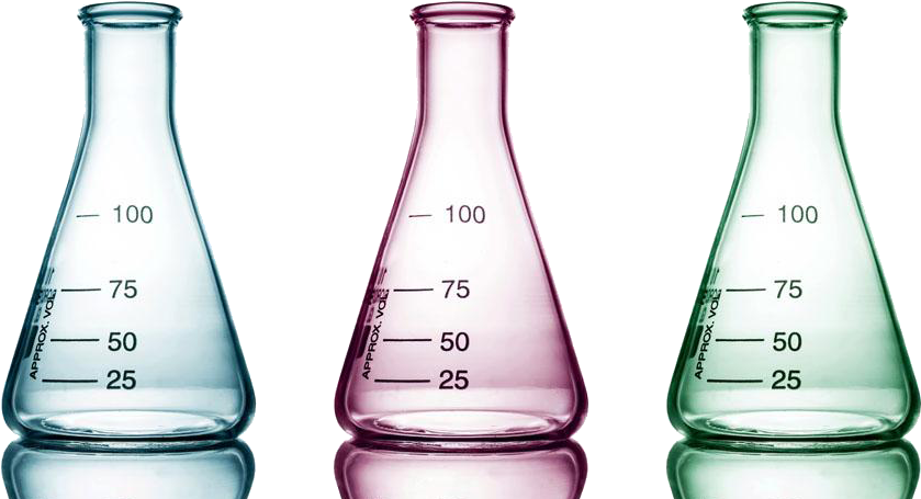 Colorful Erlenmeyer Flasks PNG Image