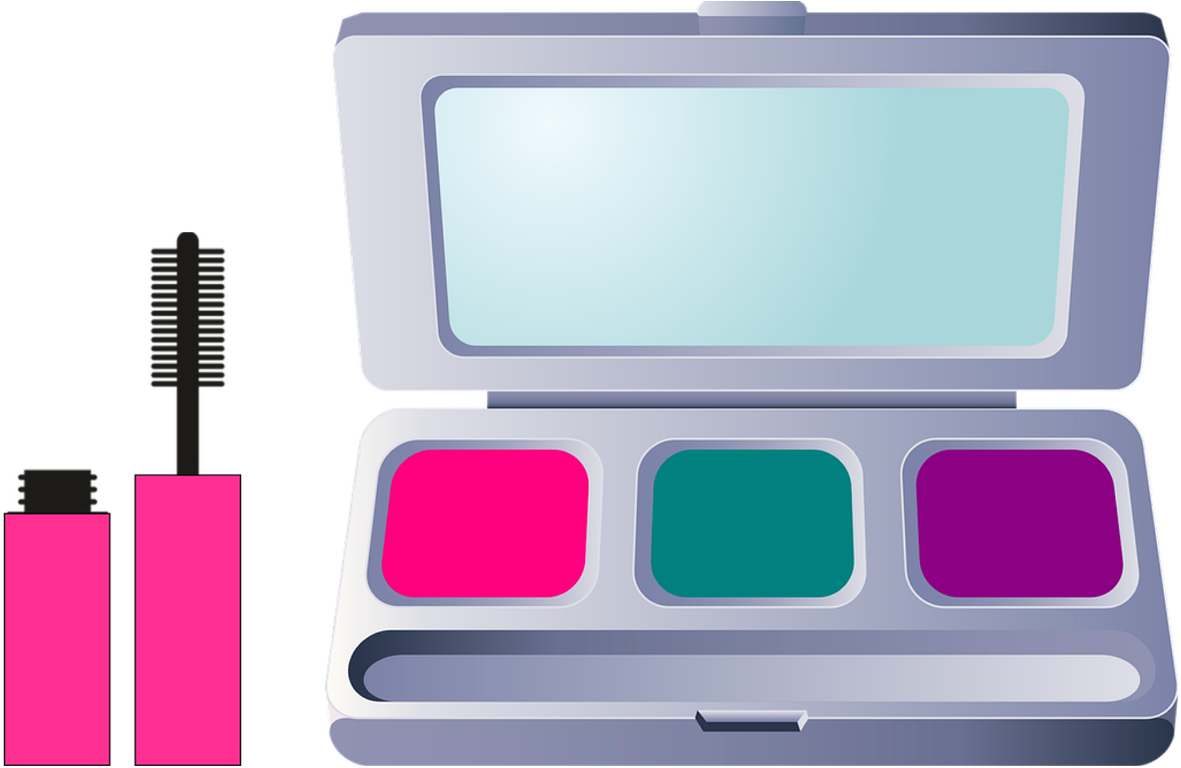 Colorful Eyeshadow Paletteand Mascara Set PNG Image