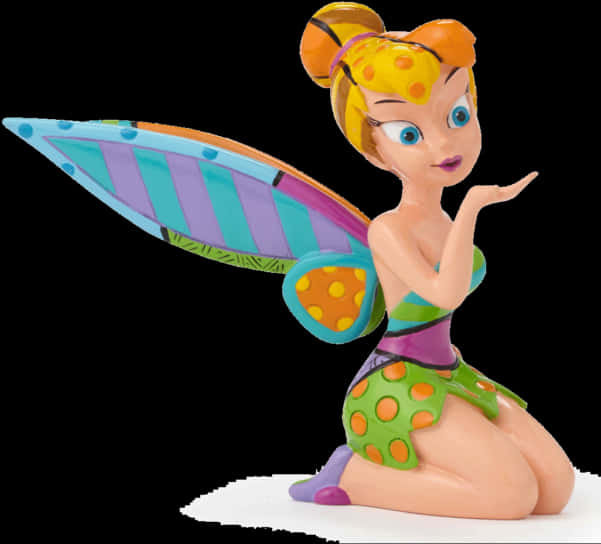 Colorful Fairy Figure Surfer Style PNG Image