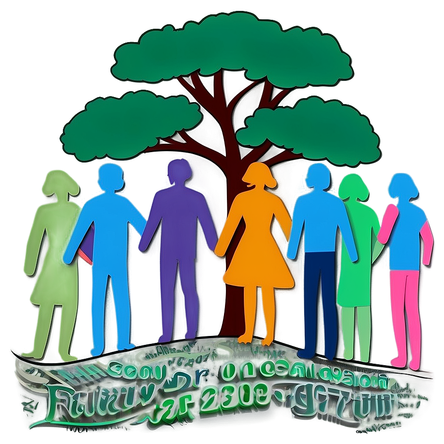 Colorful Family Reunion Tree Graphic Png Gkn84 PNG Image