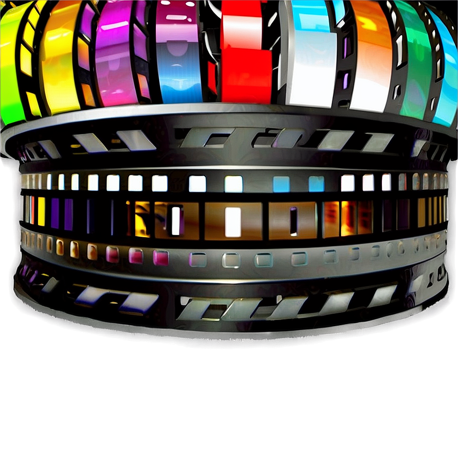 Colorful Film Reel Png Kxf PNG Image