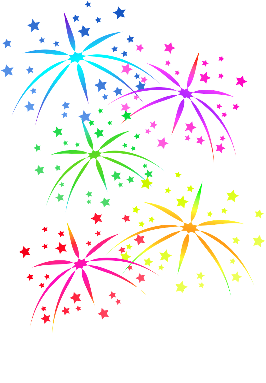 Colorful Fireworks Celebration PNG Image