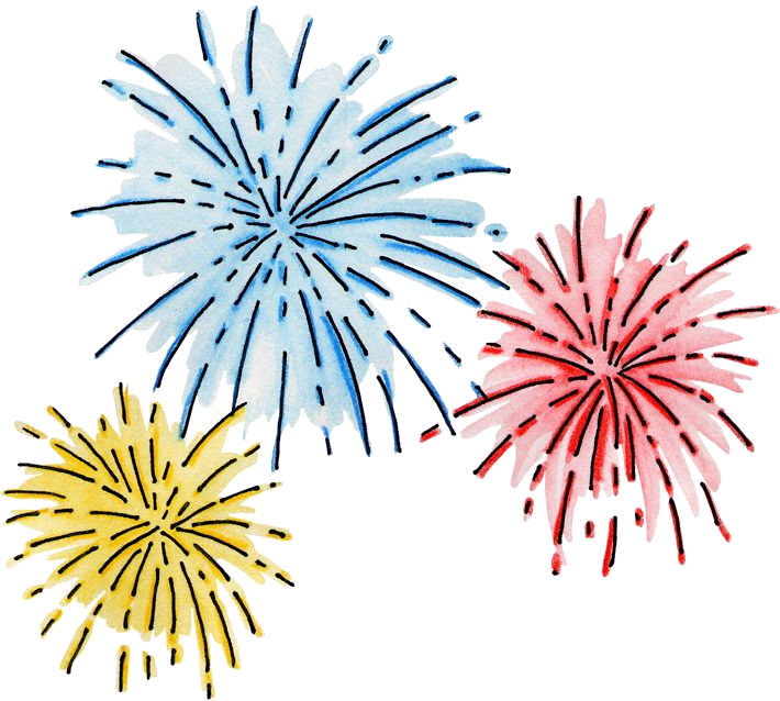 Colorful Fireworks Clipart PNG Image