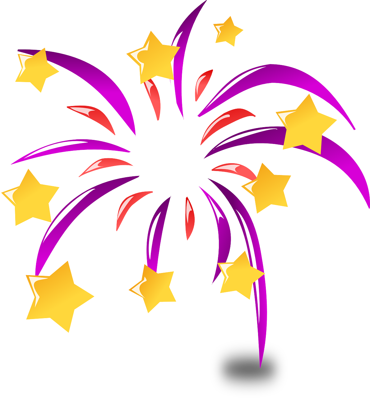 Colorful Fireworks Clipart PNG Image