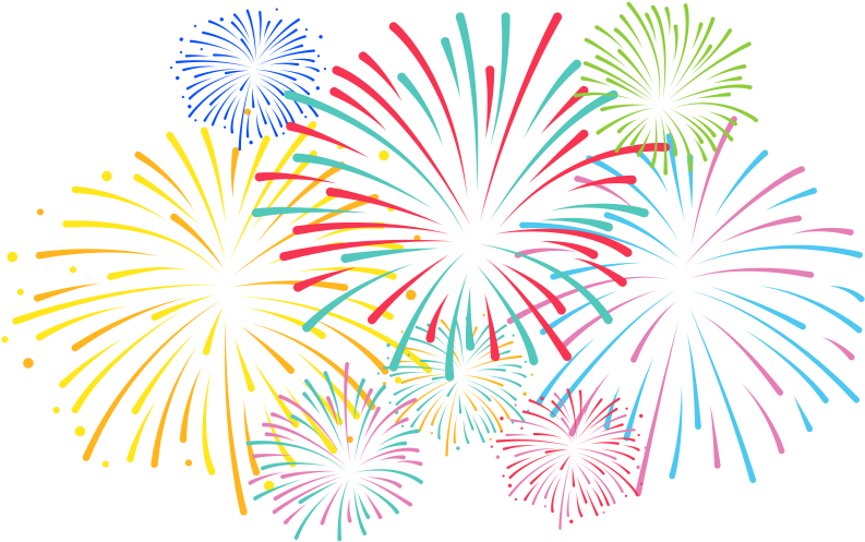 Colorful Fireworks Display Clipart PNG Image