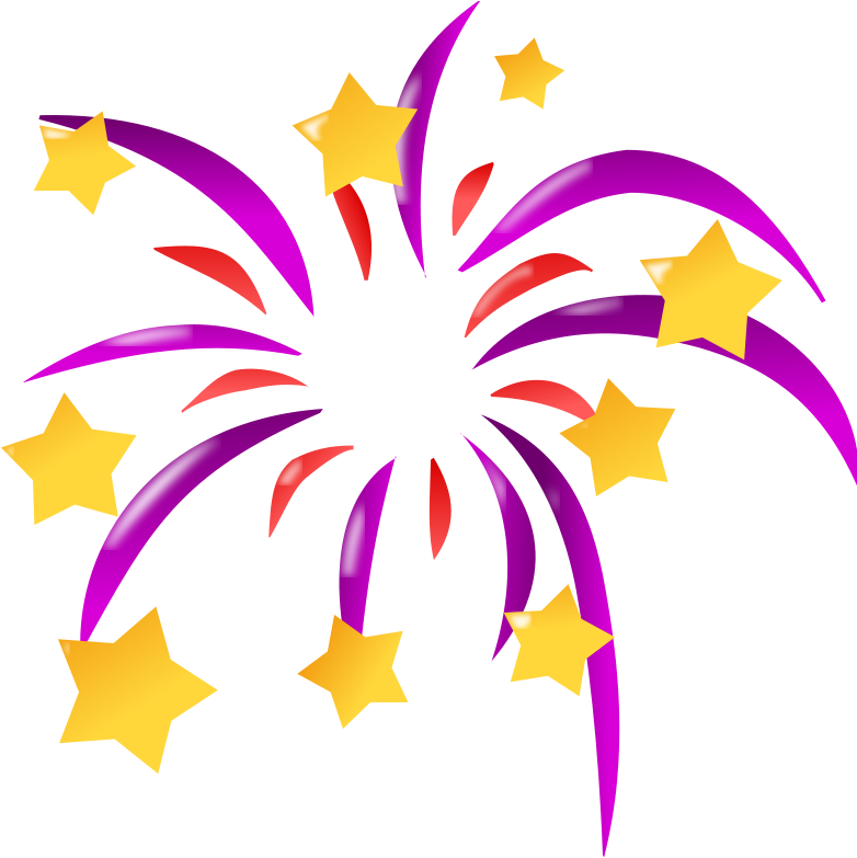 Colorful Fireworks Illustration PNG Image