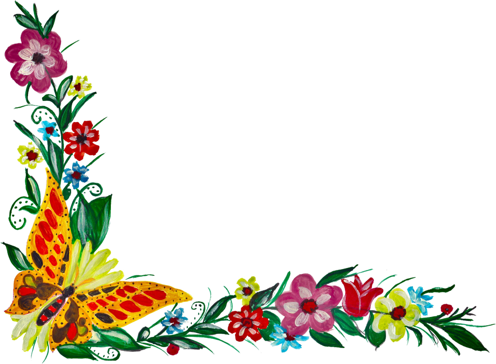 Colorful Floral Butterfly Clipart PNG Image