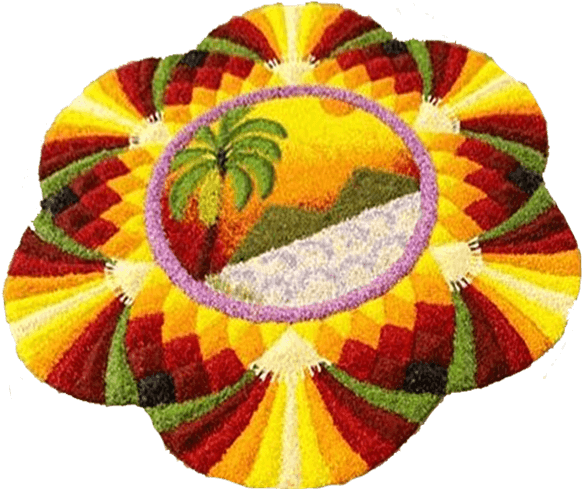 Colorful Floral Rangoli Design PNG Image