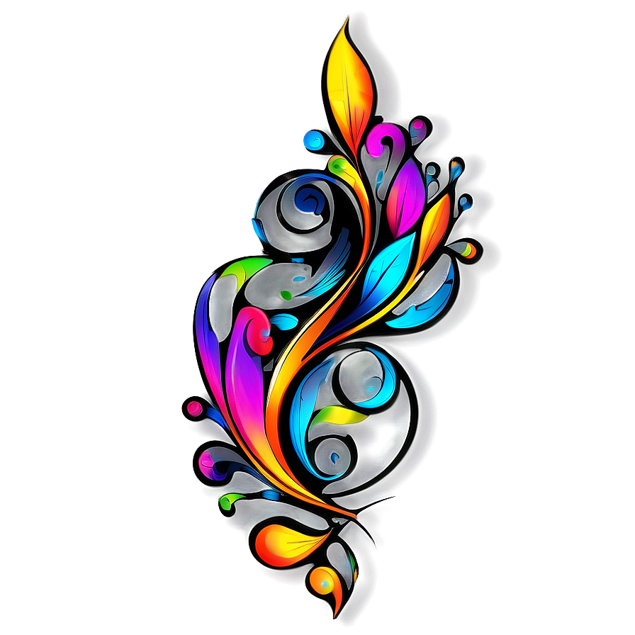 Colorful Flourish Art Png 06212024 PNG Image