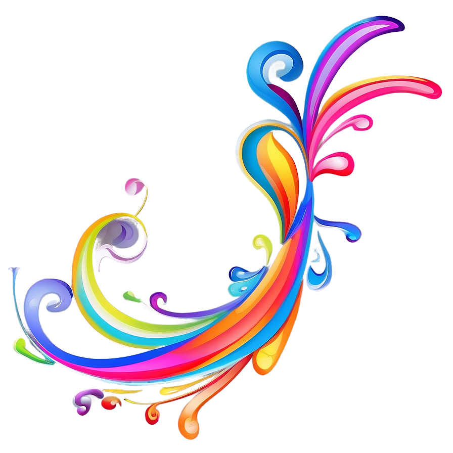 Colorful Flourish Art Png Fys44 PNG Image