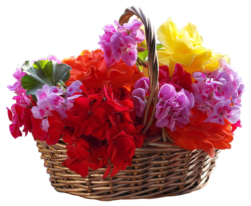 Colorful Flower Basket PNG Image