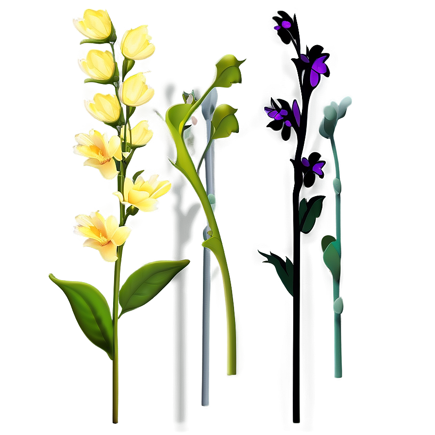 Colorful Flower Stem Png 06132024 PNG Image