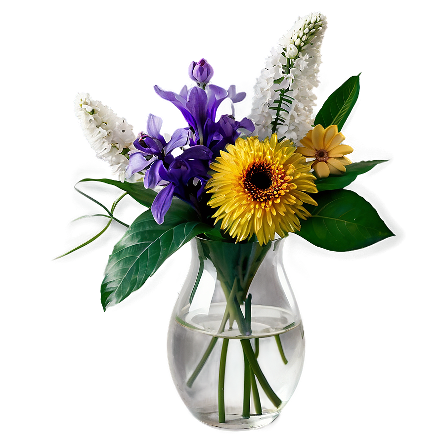 Colorful Flowers In Vase Png Mnb26 PNG Image