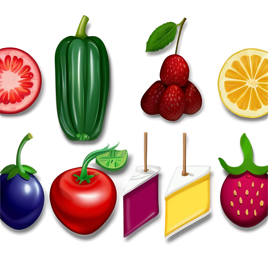 Colorful Food Illustrations Png Xpa7 PNG Image