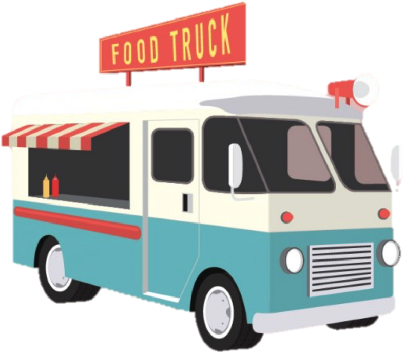 Colorful Food Truck Illustration PNG Image