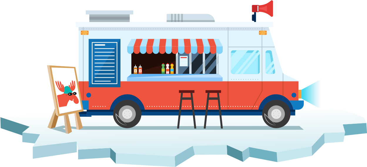 Colorful Food Truck Illustration PNG Image